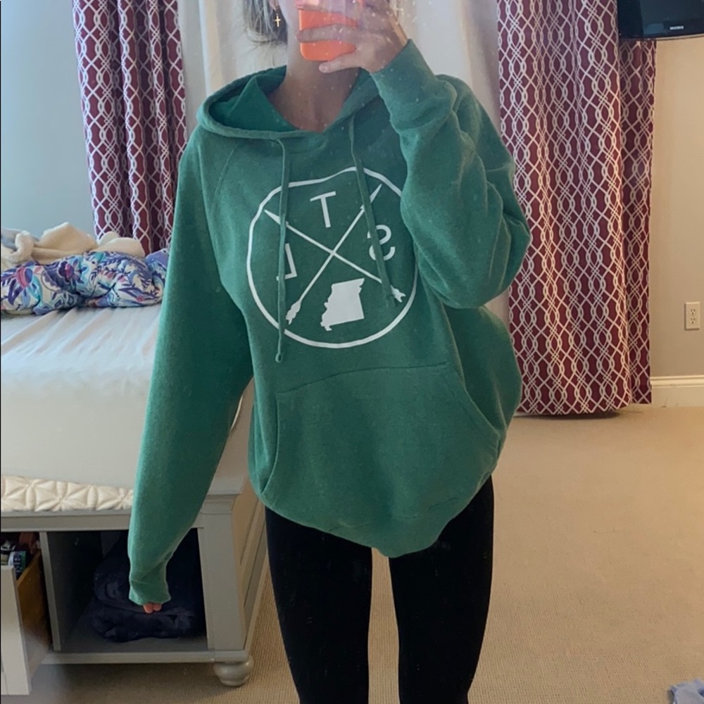 STL Arch Apparel green hoodie